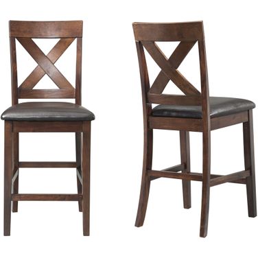 Picket House Furnishings Alexa Counter Height Side Chair Set of 2 in Cherry