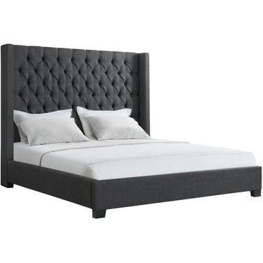 Picket House Furnishings Arden King Tufted Upholstered Bed in Charcoal