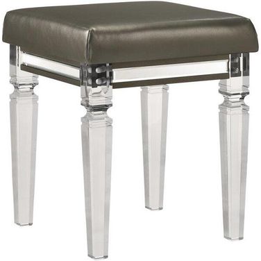 Picket House Furnishings Charlotte Vanity Stool with Acrylic Leg In Copper