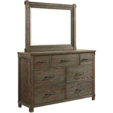 Picket House Furnishings Jack 7-Drawer Walnut Dresser With Mirror Set