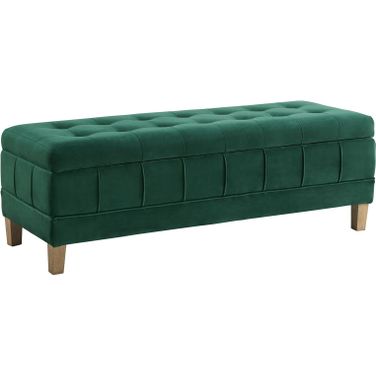 Jude Tufted Storage Ottoman In Evergreen