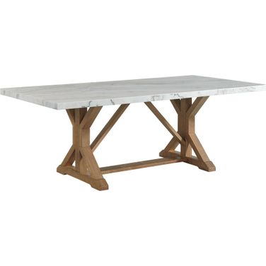 Picket House Furnishings Liam Standard Height Rectangular Dining Table In White Marble