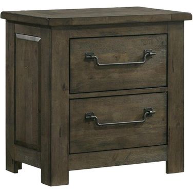 Picket House Furnishings Memphis 2 Drawer Nightstand with USB in Antique Grey