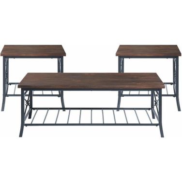 Picket House Furnishings Percy 3 Piece Occasional Table Set In Brown