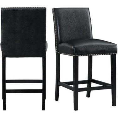 Picket House Furnishings Pia Faux Leather Counter Height Side Chair Set 2 In Black