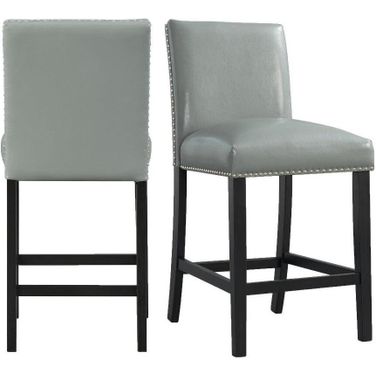 Picket House Furnishings Pia Faux Leather Counter Height Side Chair Set 2 In Grey