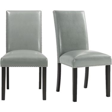 Picket House Furnishings Pia Faux Leather Dining Side Chair Set 2 In Grey