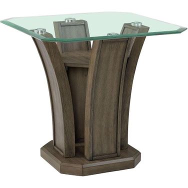 Picket House Furnishings Simms Square End Table in Grey