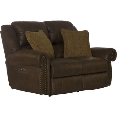 Pickett Power Reclining Loveseat with Power Adjustable Headrest In Tobacco