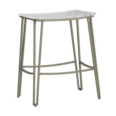 Pierce 24.5 Inch Counter Height Stool In Antique Silver and Clear
