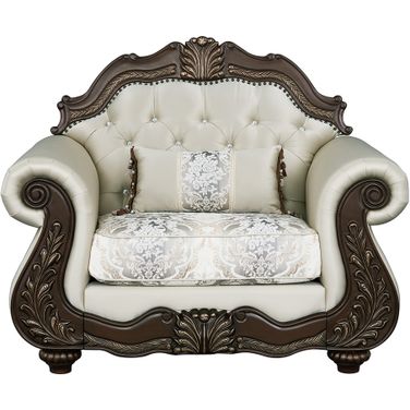 Pierce Chair with Pillow In Beige and Cherry