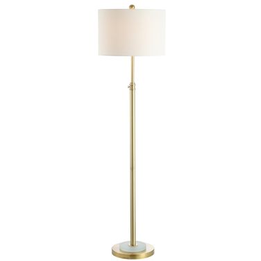 Pierson Brass Gold and Frost White Floor Lamp