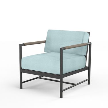 Pietra Club Chair in Dupione Celeste