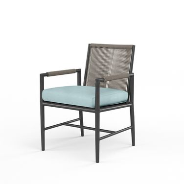 Pietra Dining Chair in Dupione Celeste