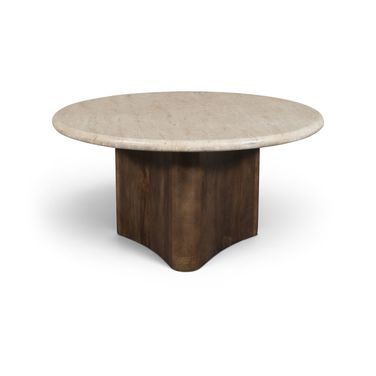 Pietra Travertine and Mango Wood Coffee Table In Brown
