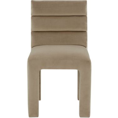Pietro Tufted Dining Chair In Light Brown
