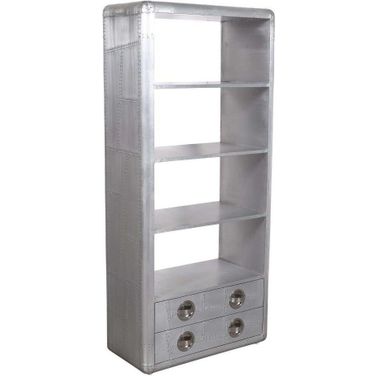 Pilot 2 Drawer Bookcase In Silver