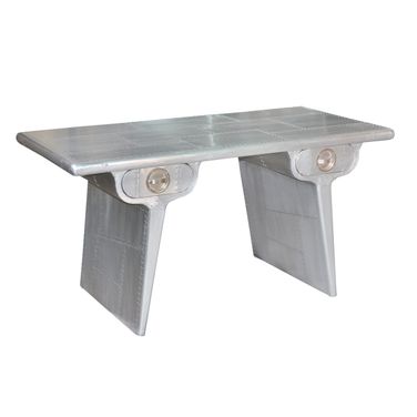Pilot 2-Drawer Writing Desk In Silver