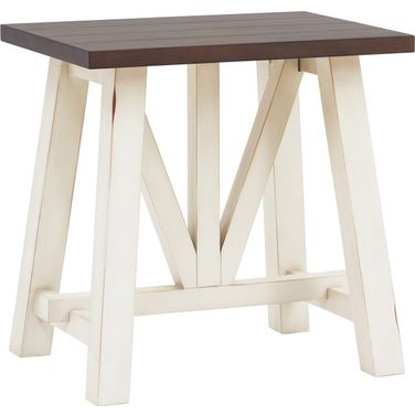Pinebrook Chairside Table In Prairie White