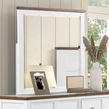 Pinetop Mirror In White and Dark Brown