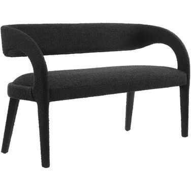 Pinnacle Boucle Fabric Accent Bench In Black