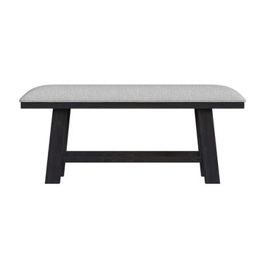 Pinnacle Counter Bench with Fabric In Charcoal and Light Grey