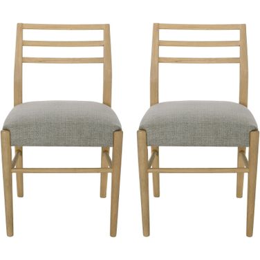 Pinnacle Dining Chair with Stunning Traditional Ladder Back and Slender Tapered Legs In Grey - Set of 2