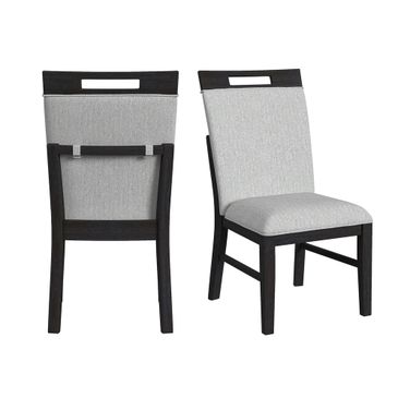 Pinnacle Dining Side Chair Set of 2 In Charcoal and Light Grey