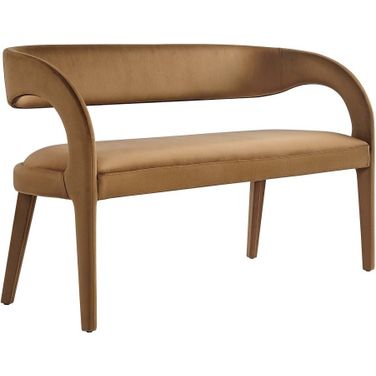 Pinnacle Performance Velvet Accent Bench In Brown