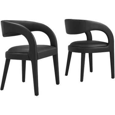 Pinnacle Vegan Leather Dining Chair Set of 2 In Black