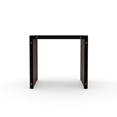 Pinstripe End Table In Dark Chocolate