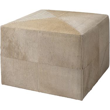 Pinstriped Ottoman In Black 20PINS-LGCR