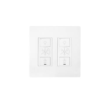 Pilot 2-Gang Smart Wall Switch For Ceiling Fans In White