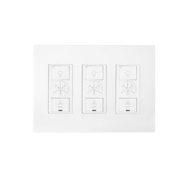 Pilot 3-Gang Smart Wall Switch For Ceiling Fans In White