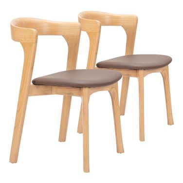 Pioro Dining Chair Set of 2 In Brown and Natural