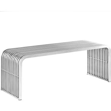 Pipe Silver 47 Inch Stainless Steel Bench