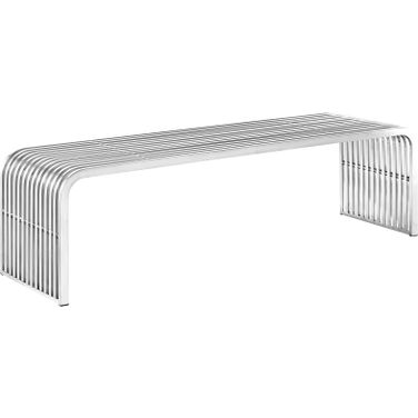 Pipe Silver 60 Inch Stainless Steel Bench