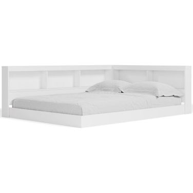 Piperton White Full Bookcase Storage With End Panel