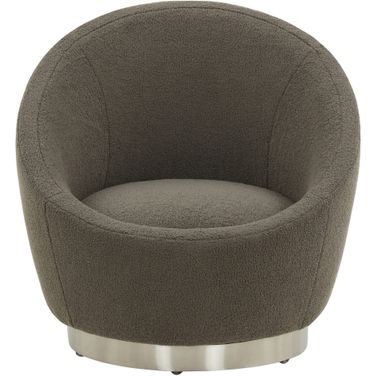 Pippa Faux Shearling Chair In Dark Grey and Silver