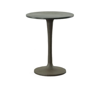 Piuma Marble Top Accent Table In Black Top and Industrial Base