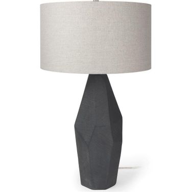 Piven Matte Black Textured Ceramic Table Lamp