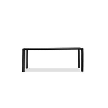 Plank Dining Table Solid Teak Legs In Black
