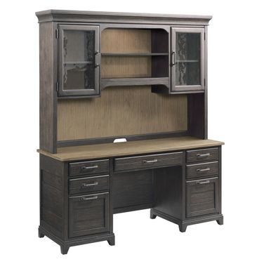 Plank Road Farmstead Executive Crednza and Hutch In Charcoal