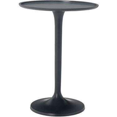 Platina Round Top Sleek Table in Dark Grey