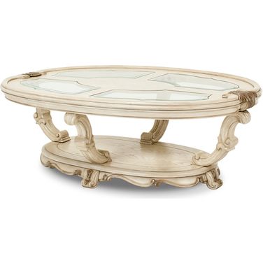 Platine De Royale Oval Cocktail Table In Champagne