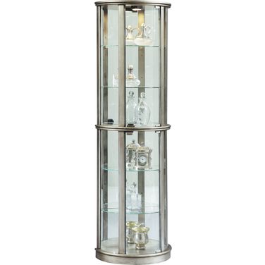 Platinum Glass Door Curio With Adjustable Shelves