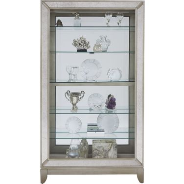 Platinum Side Entry Curio With Five Adjustable Shelves