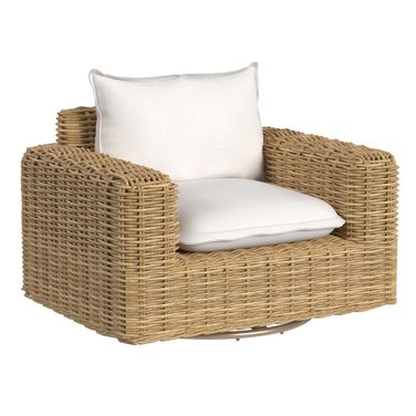 Playa Oversized Swivel Club Chair in Soothe Pearl