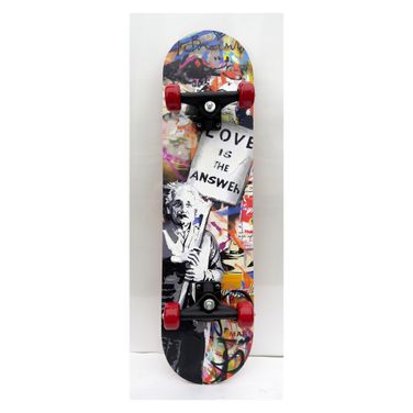 Playful Love Is The Answer Skateboard Decko - Board Wall Art In Multi