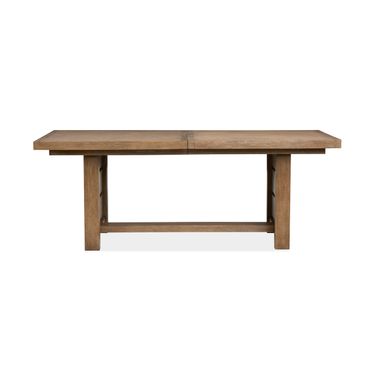 Plum Creek Extendable Trestle Dining Table In Sierra Brown
